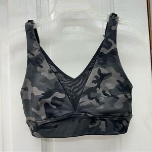 Zyia active black mesh camo camouflage sports bra adjustable strap women's small